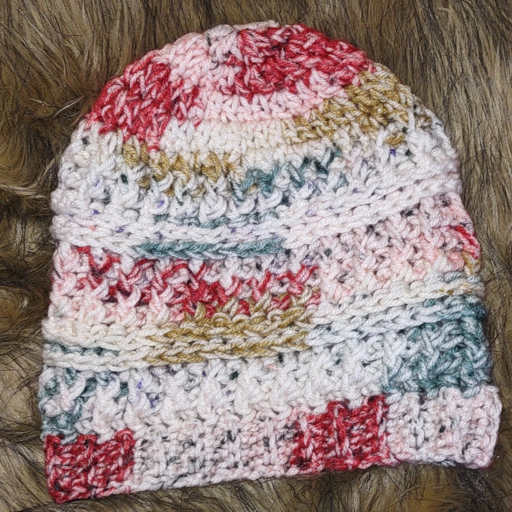 Multicolor Crochet Beanie Osfm